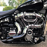 HARLEY MILWAUKEE 8 EXHAUST BLOW PERFORMANCE KUTBAK KIT CERAMIC BLACK WITH CHROME HEATSHIELDS