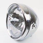 CUSTOM CHROME MOTORCYCLE HEADLIGHT WITH VISOR 6 1/2 INCH