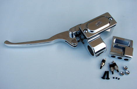 Handlebar hydraulic master cylinder 9/16″ bore with switch kit Fits 1″ bars CHROME , BLACK, POLISHED