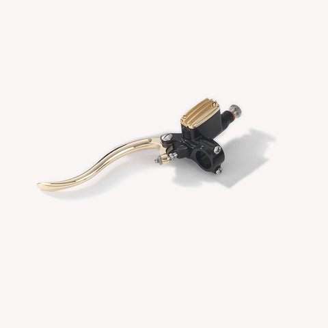 DELUXE LINE CLUTCH MASTER CYLINDER 14mm (9/16”) BORE BLACK ALUMINUM AND BRASS (polish)