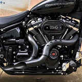 HARLEY EVO, BIG TWIN CAM EXHAUST KUTBAK KIT CERAMIC BLACK WITH BLACK HEATSHIELDS