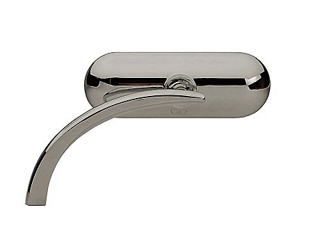 Mini Oval Motorcycle Mirror, Chrome/ Sold in Pairs
