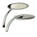 CHROME OVAL MOTORCYCLE MIRRORS BILLET  BEST SOLD IN PAIRS