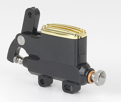 KUSTOM TECH DELUXE WIRE OPERATOR MASTER CYLINDER 14mm (9/16”) BORE BLACK ALUMINUM AND BRASS (polish)