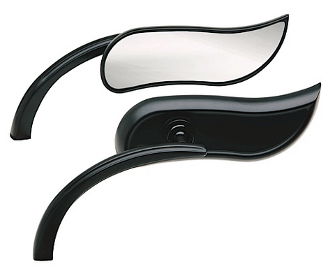 Black Upswept Motorcycle Mirrors SOLD IN PAIRS
