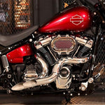 HARLEY MILWAUKEE 8 EXHAUST BLOW PERFORMANCE KUTBAK KIT CHROME WITH CHROMER HEATSHIELDS