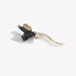 DELUXE LINE BRAKE MASTER CYLINDER 12mm (15/32”) BLACK ALUMINUM & BRASS (polish)