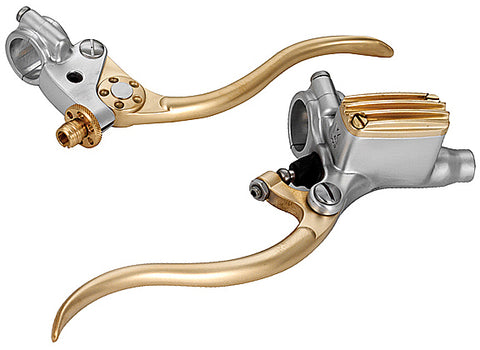 KUSTOM TECH Motorcycle Hand Controls Aluminum and Brass