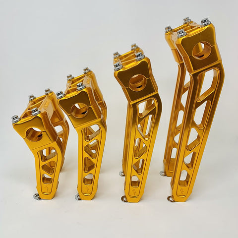 PULLBACK MOTORCYCLE RISERS USA MADE HEIGHTS/ COLORS / GOLD/ CHROME / BLACK
